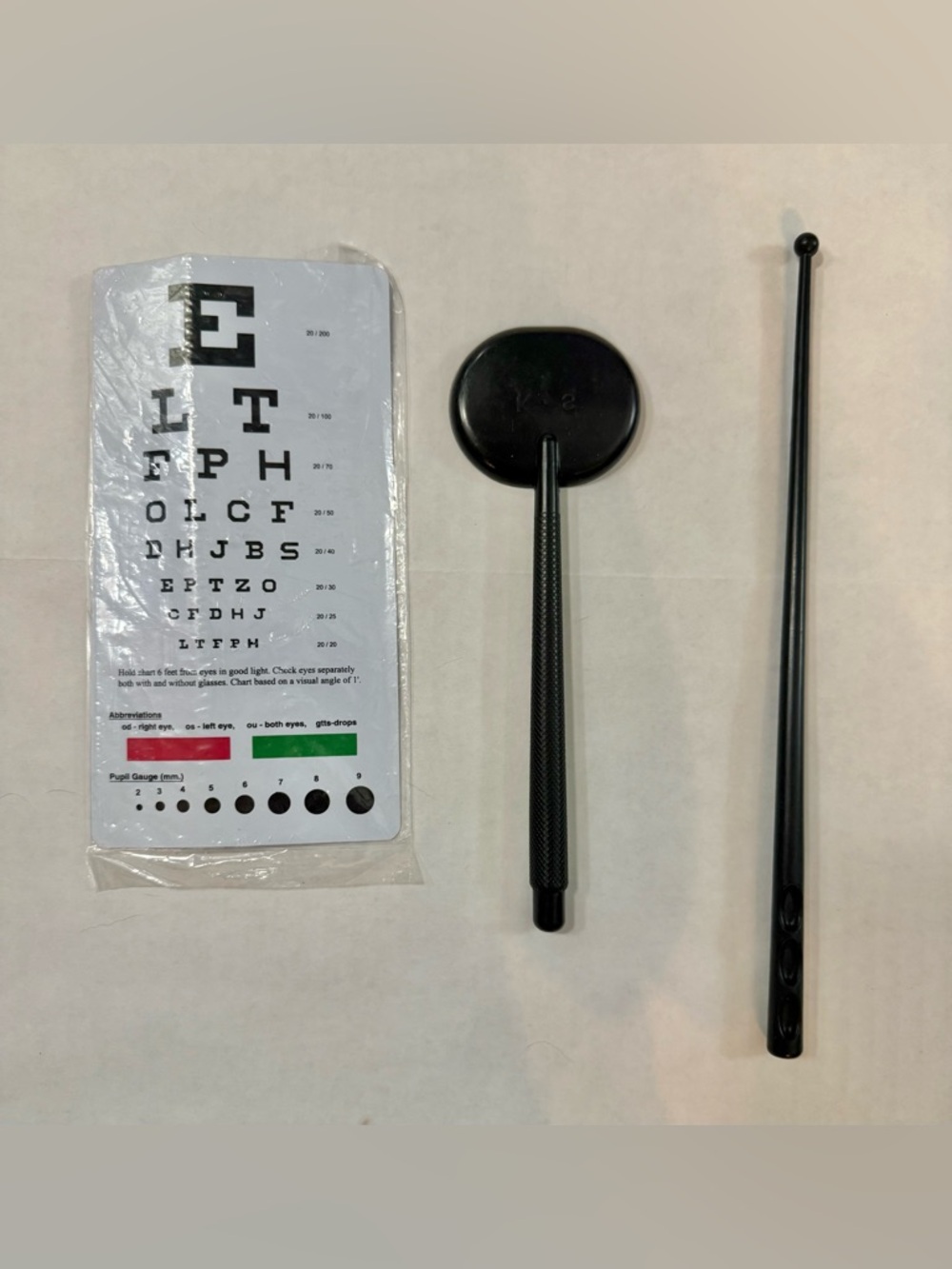 Snellen Eye Chart with Occluder and Pointer
